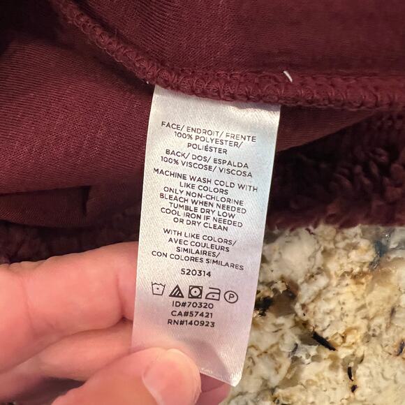 NWT LOFT Burgundy/Wine Fleece Cowl Neck Soft Knit Top - Picture 9 of 9